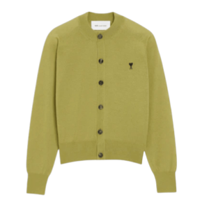 Green Wool Crewneck Ami De Coeur Cardigan
