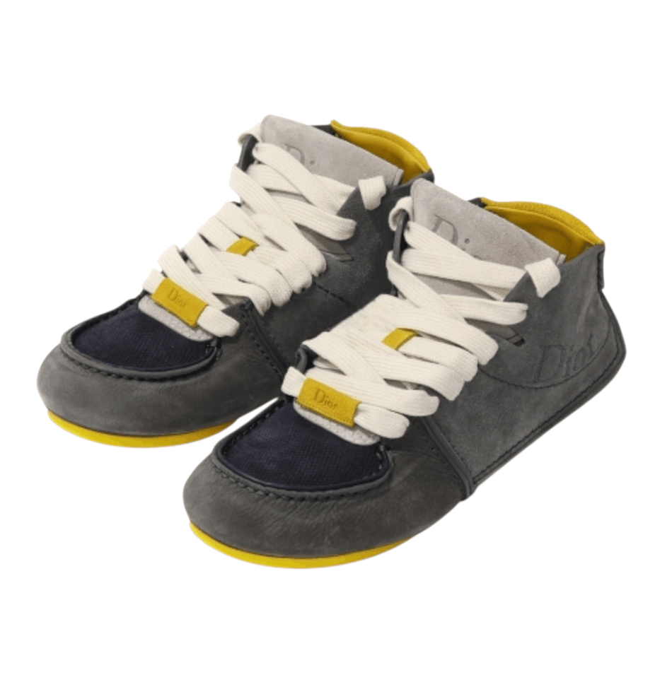 Dior Roadie Lace Up Boot Nubuck with Suede Gray