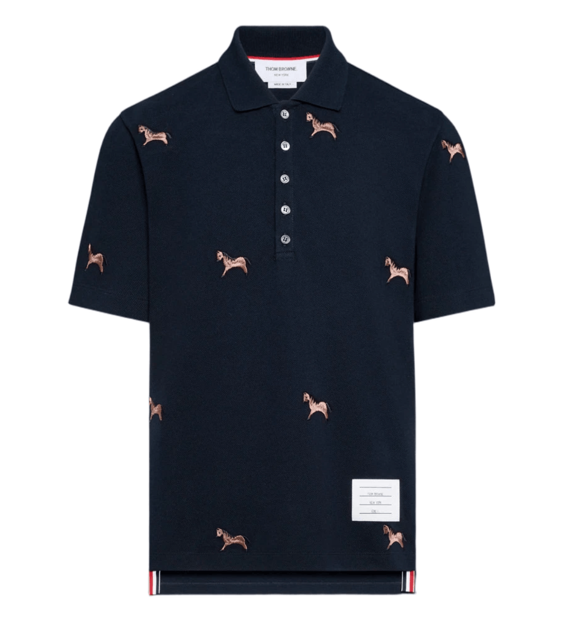 Thom Browne Lunar New Year Pique Horse Embroidery Polo Navy