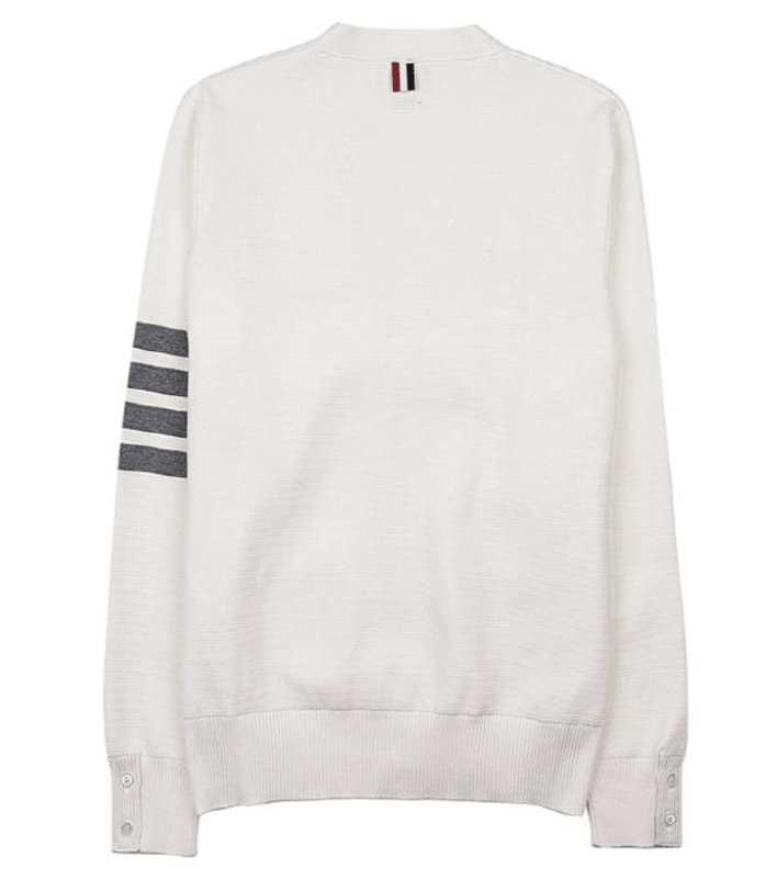 Thom Browne Milano Stitch 4-Bar Cardigan White