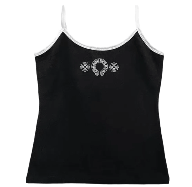 (W) Chrome Hearts Horseshoe Logo Tank Black