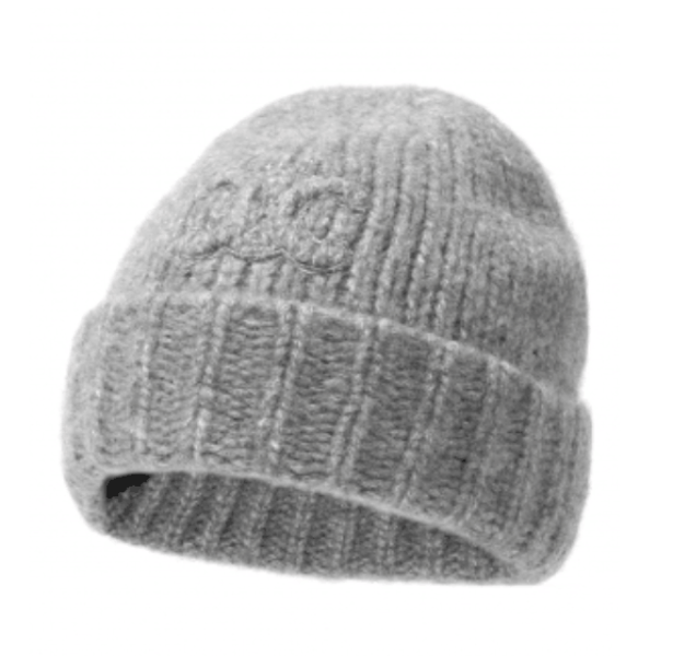 Celine Triomphe Beanie in Cashmere Wool and Silk Grey