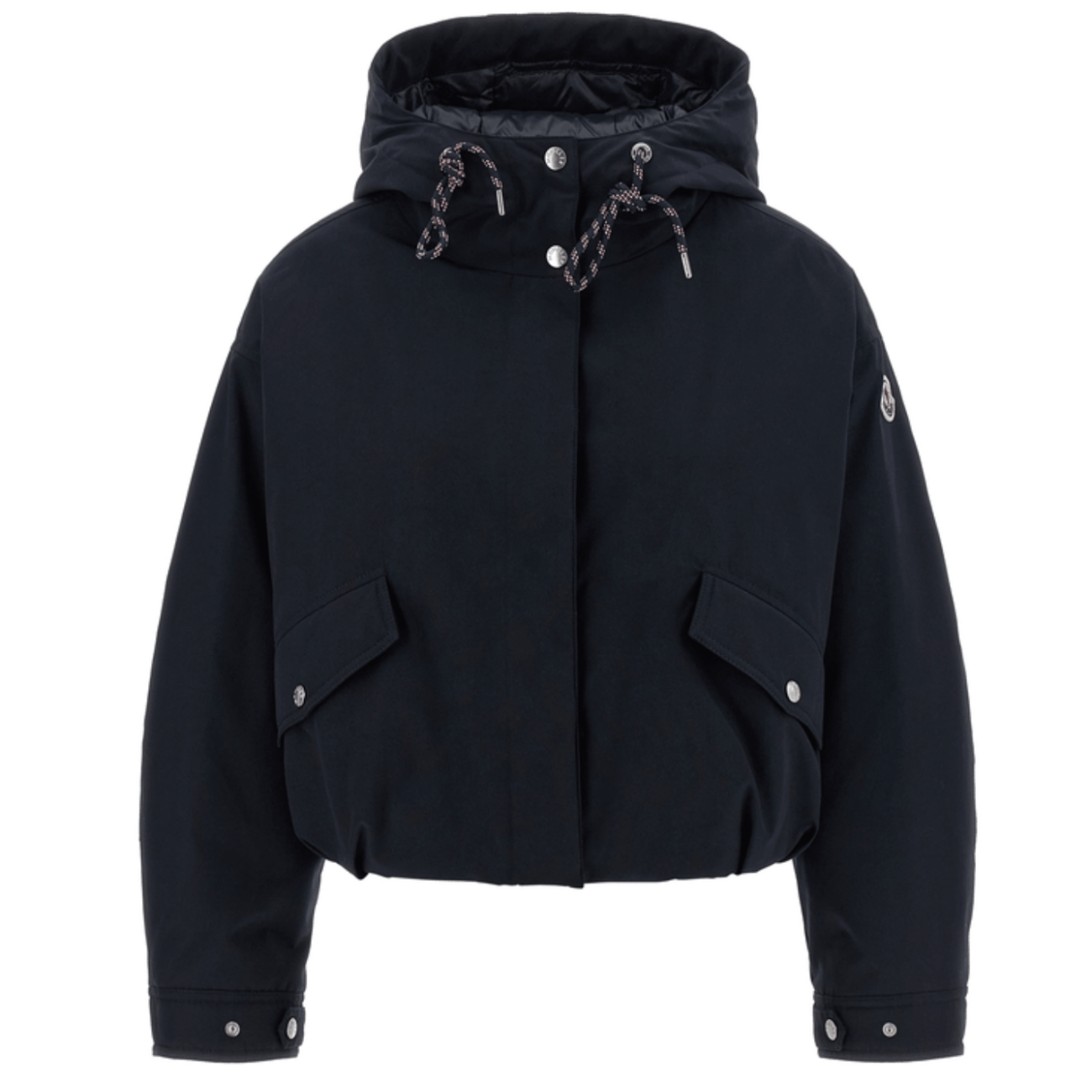 Navy Blue Eucalyptus Hooded Short Down Jacket