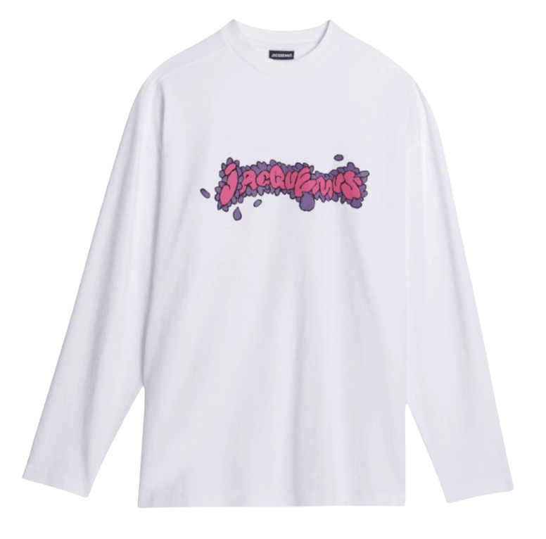 Jacquemus Le T-Shirt Desenho Manches Longues Daisy Logo Long Sleeve T-Shirt Print Marguerite White