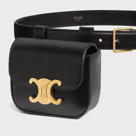 BELT BAG TRIOMPHE BELT IN SHINY CALFSKIN BLACK