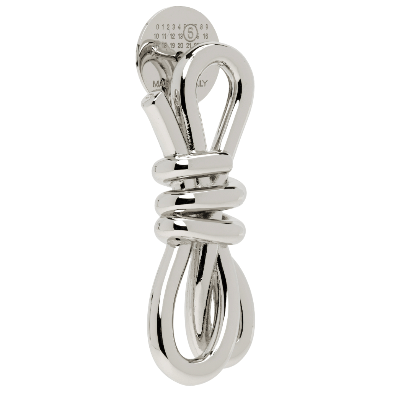 MM6 Maison Margiela engraved-logo hoop earrings 