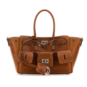 Balenciaga Twist-Lock Top Handle Bag In Brown