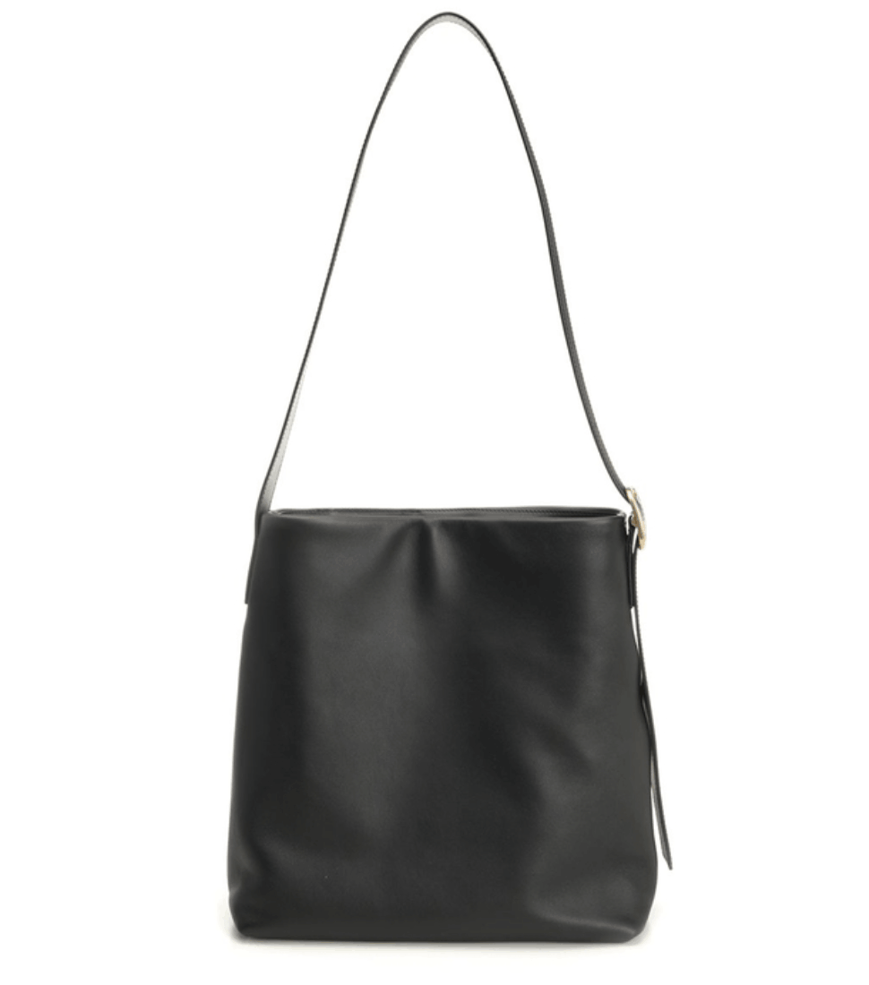 LOEWE Draped Leather Tote Bag Black