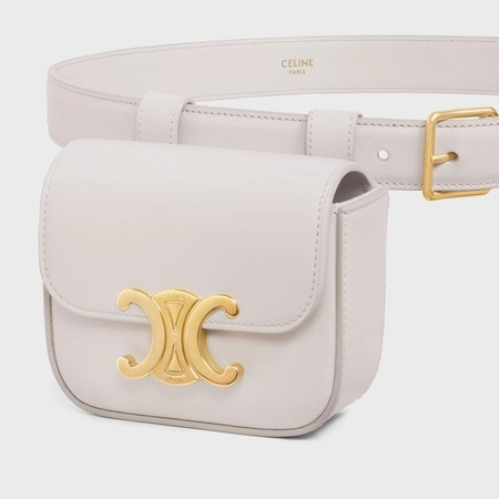 BELT BAG TRIOMPHE BELT IN SHINY CALFSKIN CHALK