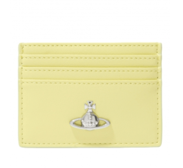 Vivienne Westwood Pastel Yellow Smooth PU Flat Card Holder