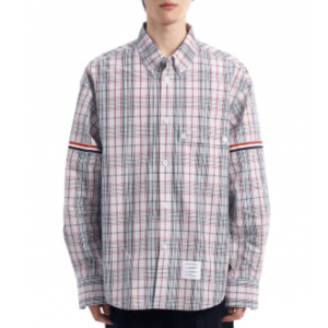 Plaid Check Poplin Armband Oversized Shirt