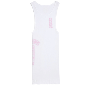Chrome Hearts T Bar Rib Tank White Pink