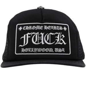 Chrome Hearts Fuck Hollywood Trucker Hat Black