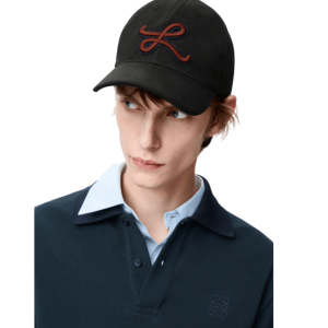 L patch cap in cotton Black 