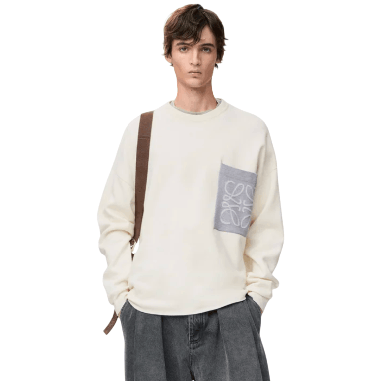 LOEWE Annagram Pocket Sweater In Cotton Blend 