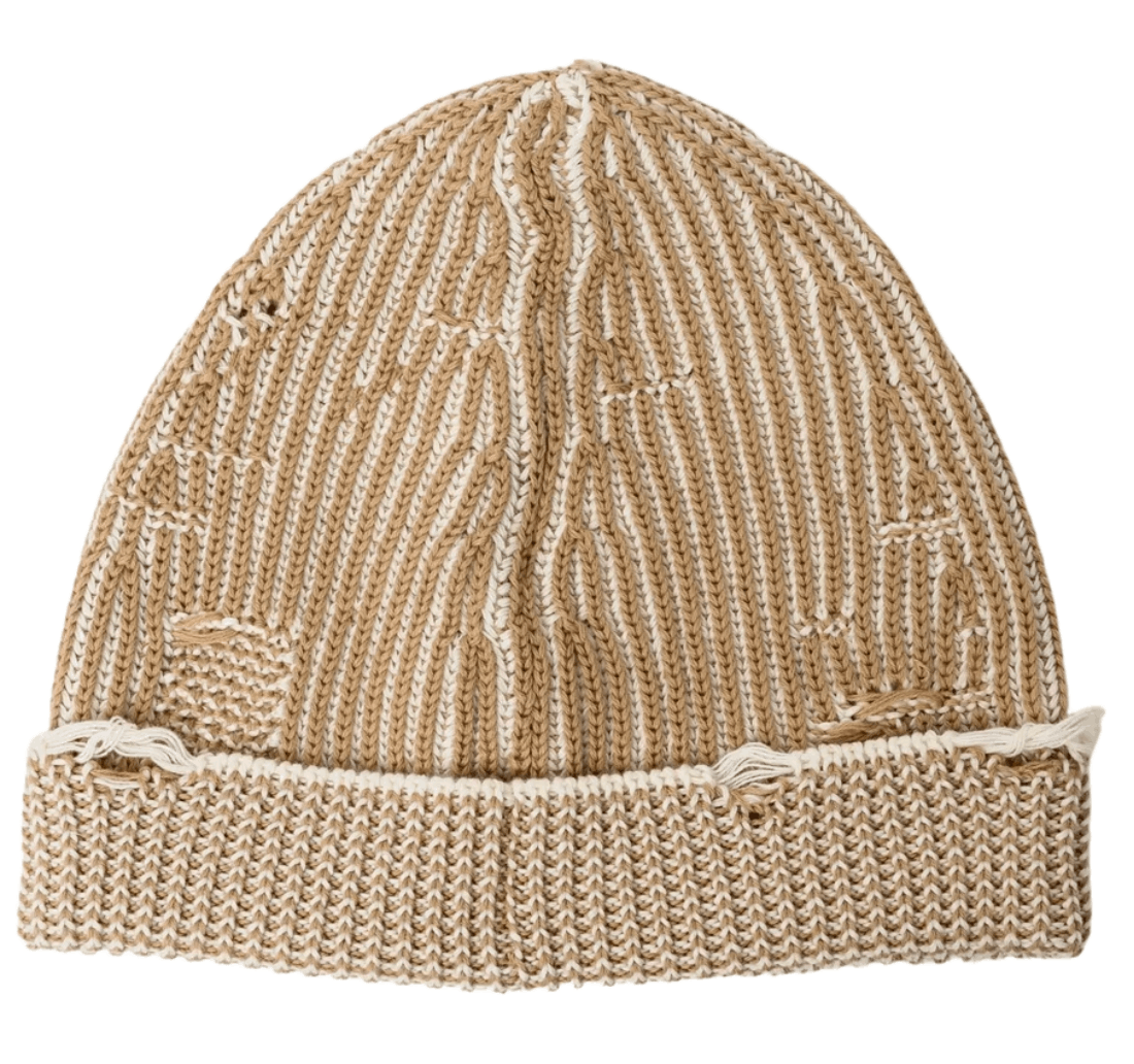 MM6 Maison Margiela Amended Optical Rib Beanie Camel Chalk