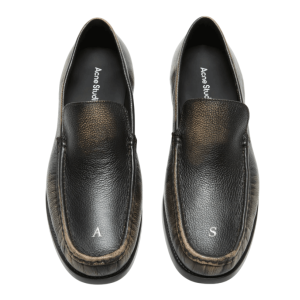 Leather loafers Beige Black