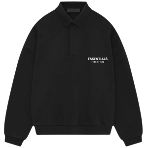 Essentials Fleece Polo Sweatshirt Black - 24FW