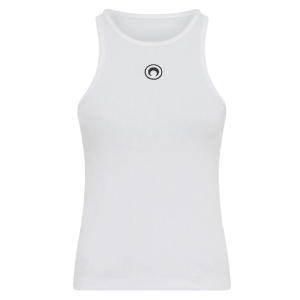 Moon Logo Ribbed Jersey Tank Top • Marine Serre