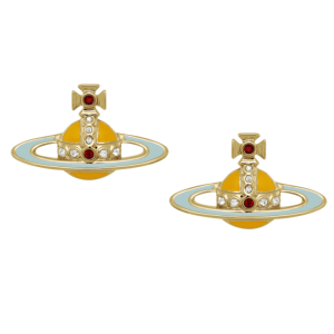 Small Neo Bas Relief Earrings MUSTARD