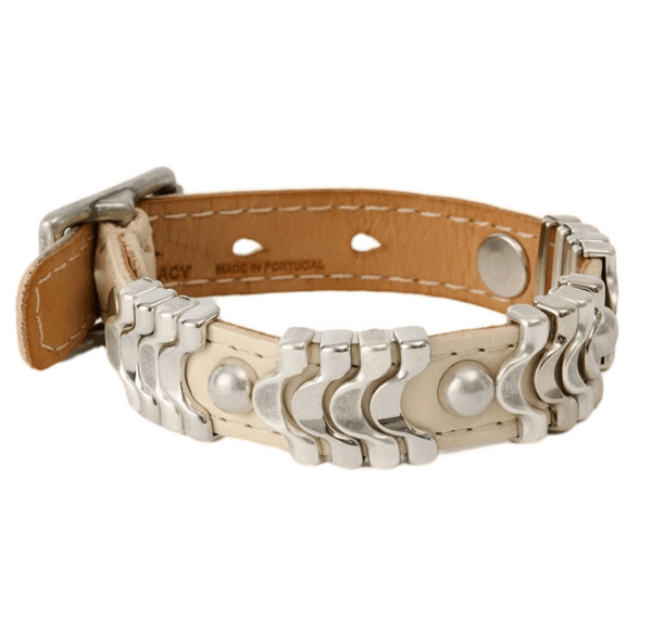 Our Legacy Wave Bracelet Deep Ecru Leather 