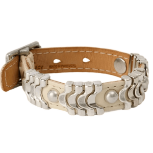 Our Legacy Wave Bracelet Deep Ecru Leather 