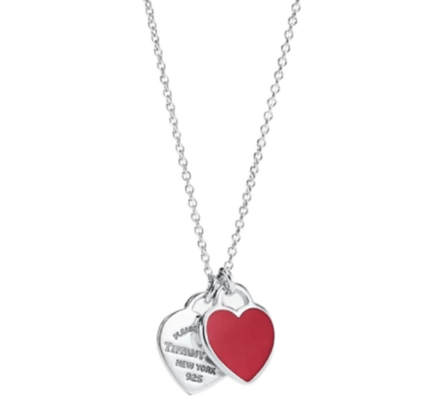 Tiffany & Co. Return to Tiffany Red Double Heart Tag Pendant Mini Sterling Silver