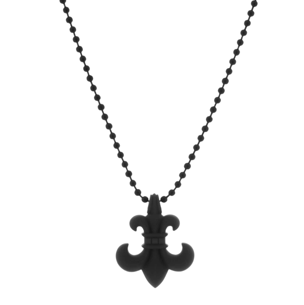 Chrome Hearts Silichrome BS Fleur Pendant Black