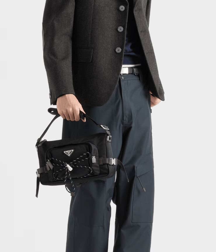 Prada Speedrock Re-Nylon and leather shoulder bag