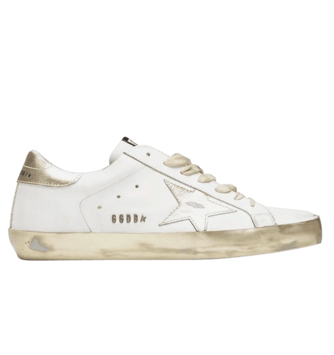 Golden Goose Superstar White Gold Heel Tab Sneakers