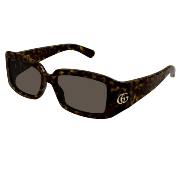 (W) Gucci Square Frame Sunglasses Havana Brown