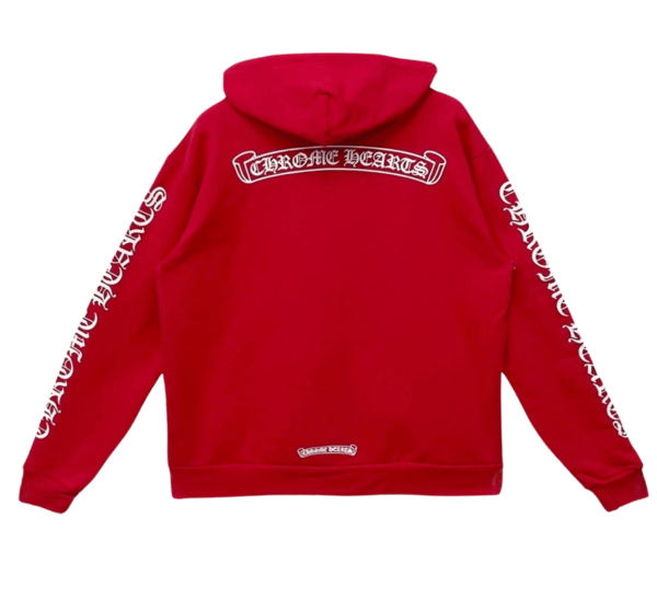 Chrome Hearts Scroll Logo Hoodie Red