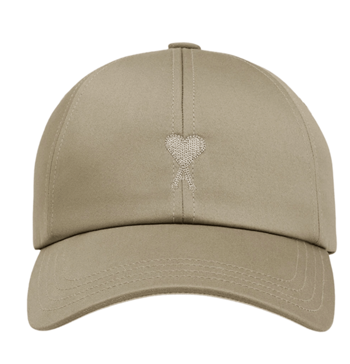 AMI de Coeur Compact Cotton Satin Embroidery Cap Laurel Ginger
