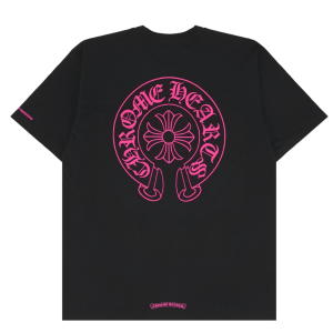 Chrome Hearts Horseshoe Logo T-Shirt Black Pink