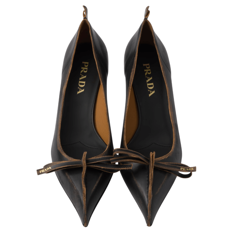 Antiqued leather pumps
