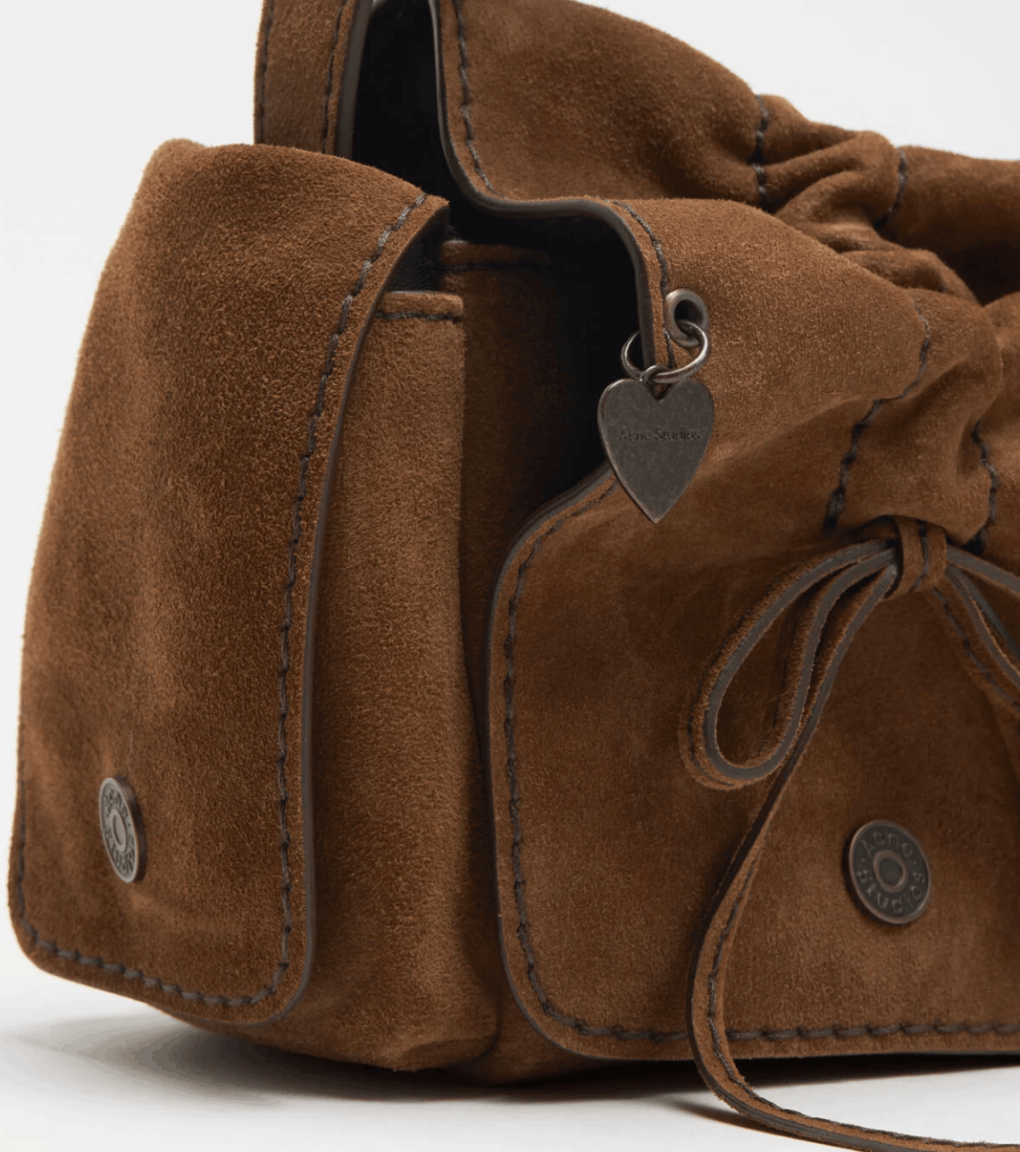 Multipocket suede shoulder bag - Cognac brown