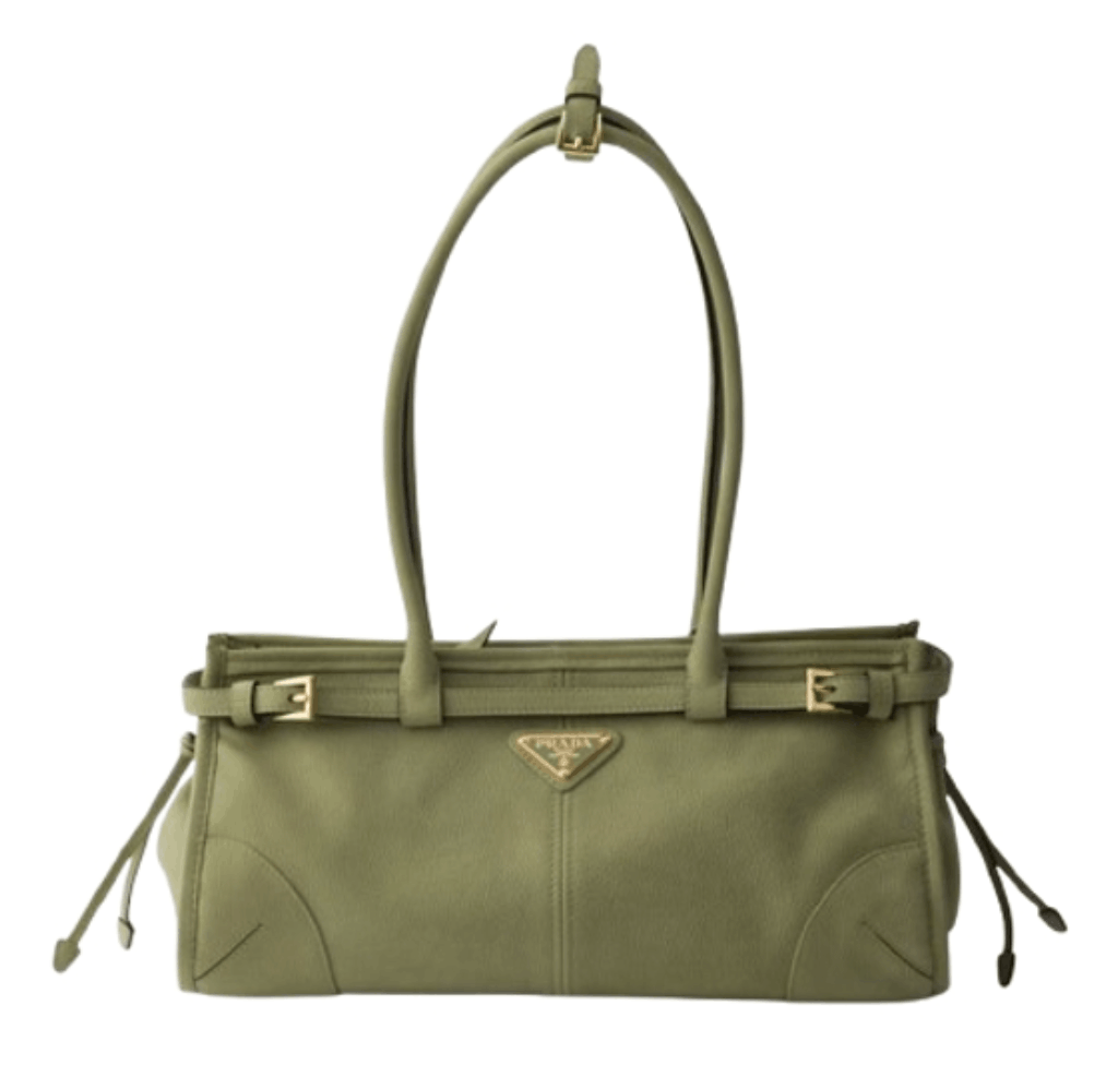 Green nabuk Prada Bonnie shoulder bag