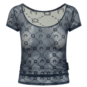 MOONOGRAM MESH FLOCK SHORT SLEEVES ROUNDNECK 