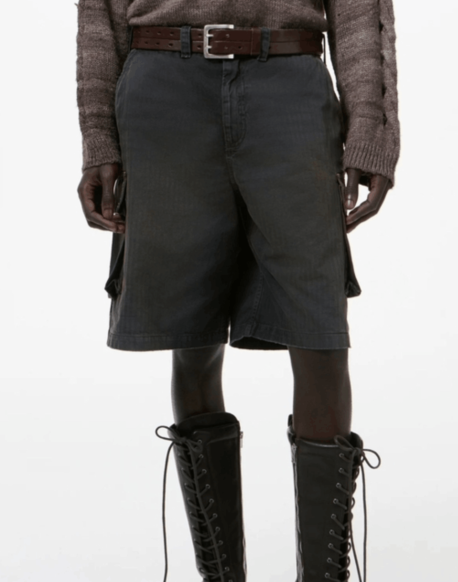 Our Legacy Mount Cargo Knee-Length Shorts in Gray 