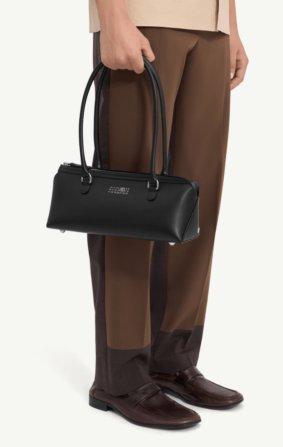 MM6 Maison Margiela Medium Bauletto Bag Black Leather