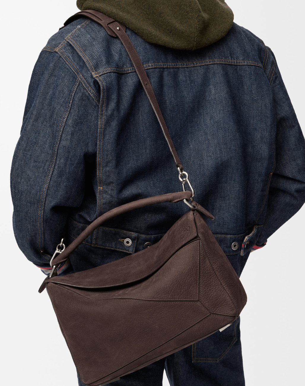Large Puzzle bag in grained nubuck Brown
