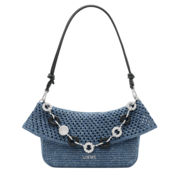 Medium Ola bag in crochet Blue