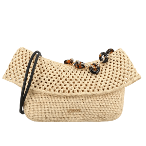 Medium Ola bag in raffia Beige