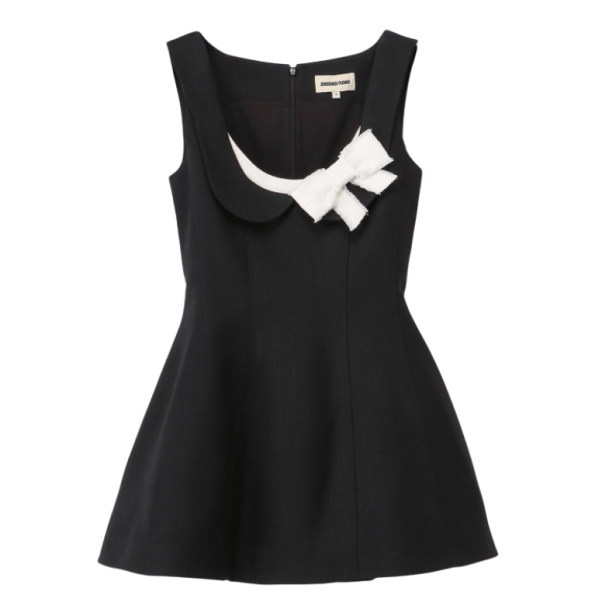 Bow-embellishment Midi Dress Black