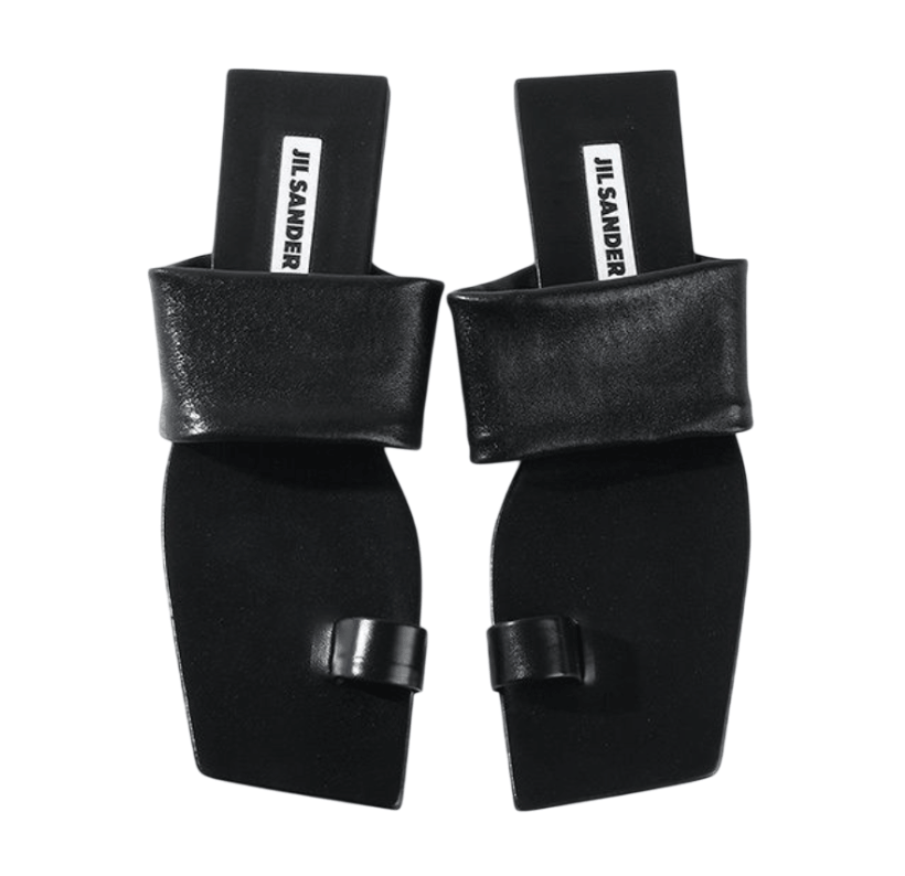 Leather sandal Jil Sander Black
