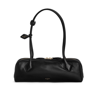 Alaia Black Leather Le Teckel Medium Shoulder Bag