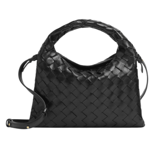 Bottega Veneta Calfskin Leather Mini Hop Crossbody Bag Black