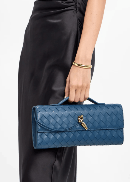 Bottega Veneta Andiamo Clutch Blue Venezia