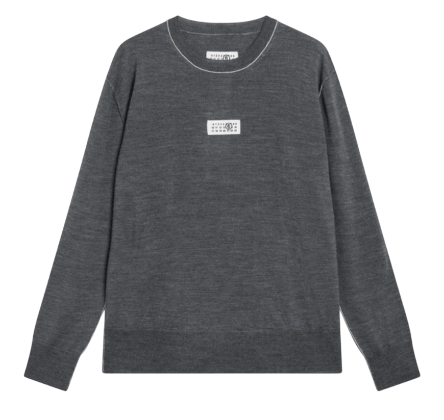 MM6 Grey wool sweater with Numeric logo