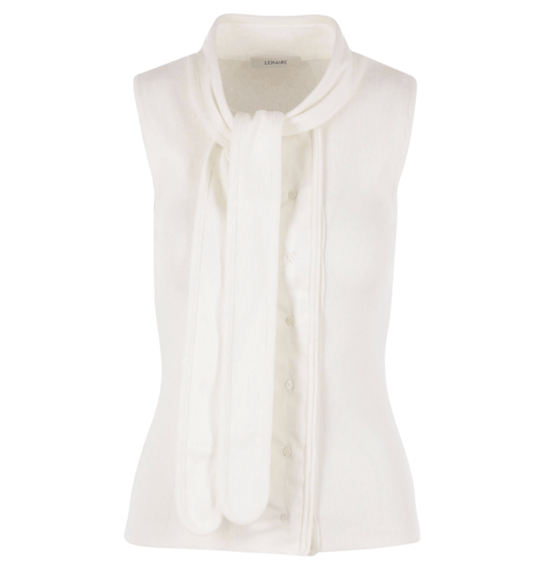 Lemaire Draped Panelled Sleeveless Top White
